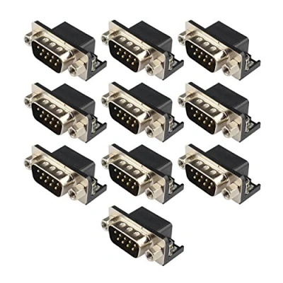 Abbildung von Futheda 10 Stück PCB dr9 RS232 9 Pin Stecker Buchse 90 Grad Winkel, für