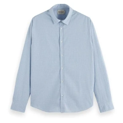 Abbildung von Scotch &amp; Soda Seasonal Essentials Checked Shirt Businesshemd, Herren, Größe: XL, Blue