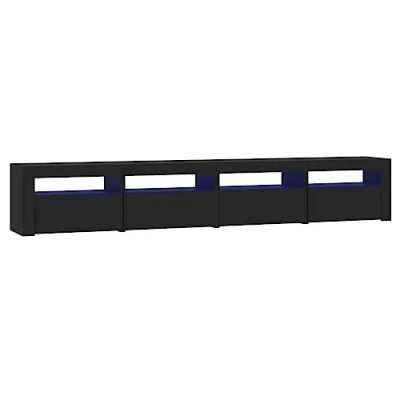 Abbildung von vidaXL TV Schrank mit LED Leuchten Lowboard Möbel Tisch Board Sideboard Fernsehschrank Fernsehtisch HiFi Schwarz 240x35x40cm