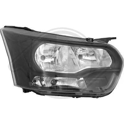Abbildung von DIEDERICHS 1457182 Scheinwerfer rechts H7, H15 mit Tagfahrlicht Stellmotor für LWR FORD: Transit V363 Kastenwagen, Bus
