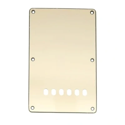 Abbildung von Musiclily 6 Löcher Tremoloabdeckung Backplate für China Made Squier, 3 lagig Crème