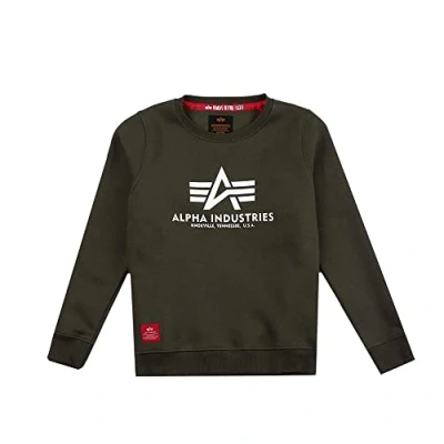 Abbildung von Alpha Industries Basic KIDS/TEENS Sweatshirt für Kinder, Größe: 176, Dark olive