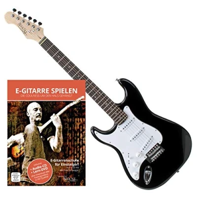 Abbildung von Rocktile Pro ST3 BK Linkshänder (Lefty) E Gitarre Schwarz + Gitarren Schule
