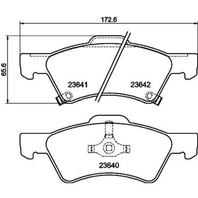 Abbildung von HELLA 8DB 355 010 061 Bremsbelagsatz mit akustischer Verschleißwarnung CHRYSLER: Voyager 4, Grand IV