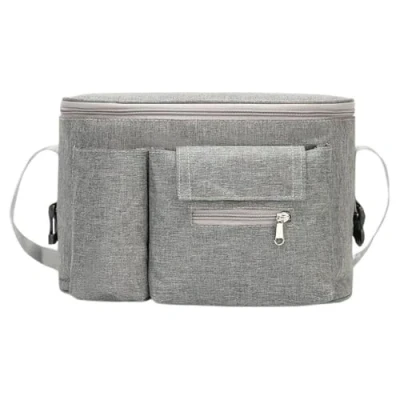 Abbildung von König Design Kinderwagen Organizer Kinderwagentasche Buggy Tasche Getränkehalter Wickeltasche (Grau)
