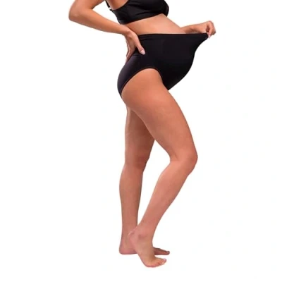 Abbildung von Carriwell Schwangerschaftsslip, unterstützende Panty für Schwangere, nahtloser Umstandsslip aus atmungsaktiver Mikrofaser, schwarz, Größe: M