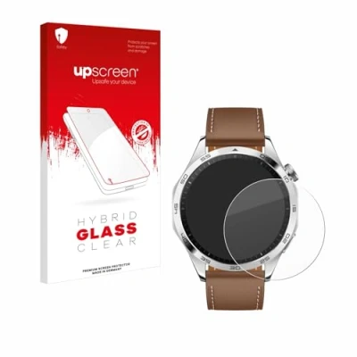 Abbildung von upscreen Schutzglas für Huawei Watch GT 4 (46mm) Schutzfolie, Glas Folie [Klar, 9H Panzerschutz, Anti Fingerprint]