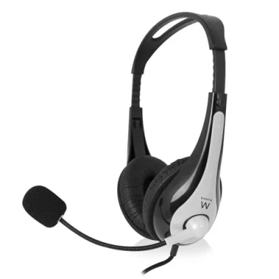 Abbildung von Ewent EW3565 Leichtes professionelles USB Headset mit Mikrofon für PC,Lautstärkeregler und Stummschalter Headset,USB Anschluss,2,1 m Kabel, PC,Laptop,MacBook,Skype Schwarz/Grau