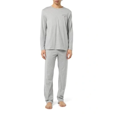 Abbildung von Tommy Hilfiger Herren Pyjama Set Jersey Lang, Grau (Light Grey Heather), M