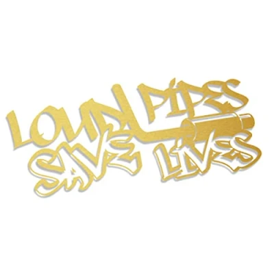 Abbildung von Decus Loud Pipes Save Lives II L 2114 (Gold metallic) // Sticker OEM JDM Style Aufkleber