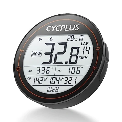 Abbildung von CYCPLUS Fahrradcomputer GPS Fahrradtacho Kabellos, IPX6 Wasserdicht Fahrrad Computer Drahtloser Radcomputer, ANT+ Bluetooth Kilometerzähler, kompatible mit Strava, Weiß