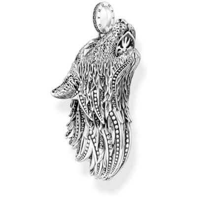 Abbildung von THOMAS SABO Kettenanhänger Wolf Profil mit Steinen Silber, PE966 643 21, Zirkonia (synth)