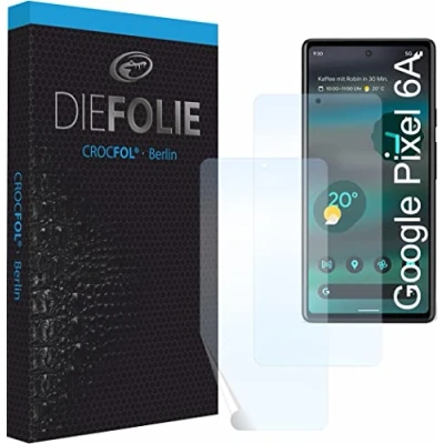 Abbildung von Crocfol Schutzfolie vom Testsieger [2 St.] kompatibel mit Google Pixel 6A selbstheilende Premium 5D Langzeit Panzerfolie (Fullcover)