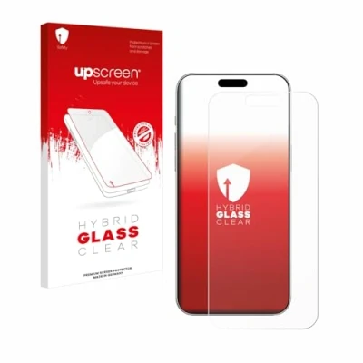 Abbildung von upscreen Schutzglas für Apple iPhone 16 Schutzfolie, Glas Folie [Klar, 9H Panzerschutz, Anti Fingerprint]