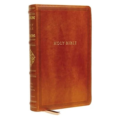 Abbildung von KJV, Personal Size Reference Bible, Sovereign Collection, Leathersoft, Brown, Red Letter, Thumb Indexed, Comfort Print: Holy King James Version