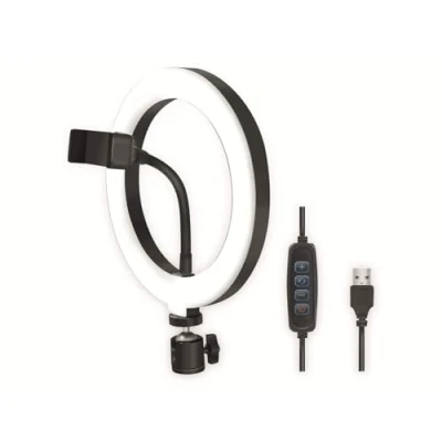 Abbildung von LogiLink AA0151 LED Ringlicht/Ring Light (Ø 20 cm) mit Smartphone Halterung, 3 Farbmodi (natürlich, warm, kalt) und 72 LEDs für professionelle Videos Bilder, Schwarz, 20)