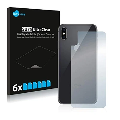 Abbildung von Savvies 6 Stück Schutzfolie für Apple iPhone Xs Max (Rückseite) Displayschutz Folie Ultra Transparent