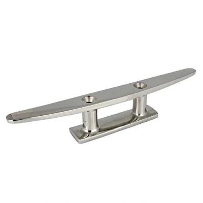 Abbildung von BOOTSTEILE BRAUER 1 Stück Belegklampe Flach 125 mm, 2 Bohrungen Edelstahl A4 AISI 316 Klampe