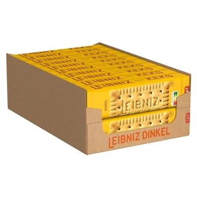 Abbildung von LEIBNIZ Dinkelkeks, 20er Pack, knusprige Kekse mit 100 % Dinkelmehl gebacken, Großpackung als Vorrat oder zum Verkauf (20 x 190 g)