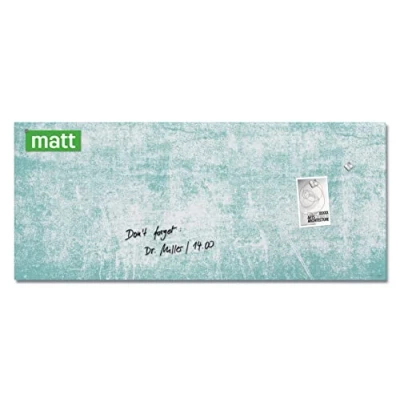 Abbildung von SIGEL GL297 Premium Glas Magnettafel 130x55 cm, blau grün, Design Turquoise Wall, matt nicht spiegelnd, SGS geprüft, einfache Montage, incl. 2 starke Magnete, Artverum