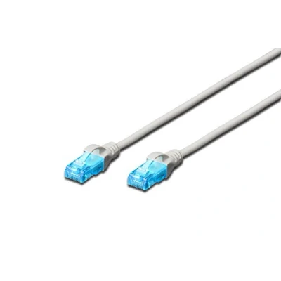 Abbildung von DIGITUS LAN Kabel Cat 5e 1m CCA Netzwerkkabel Mit RJ45 U/UTP Ungeschirmt Kompatibel zu 6 &amp; 5 Grau