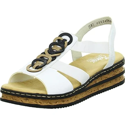Abbildung von Rieker Keilsandalette, Damen, Größe: 41, Weiß Schuhe