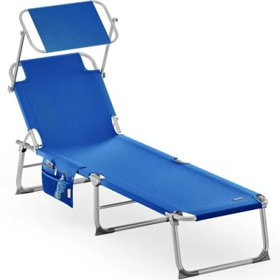 Abbildung von Casaria Gartenliege Blau, 1 St., Klappbar Wetterfest 150kg Belastbar Garten Balkon 190x59x29cm Blau