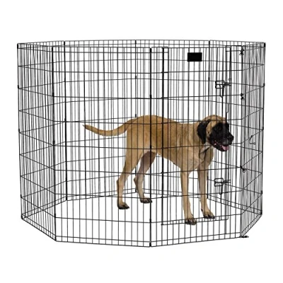 Abbildung von Midwest Homes Laufstall für Hunde, faltbar, Metall, 61 x 122 cm, Schwarz