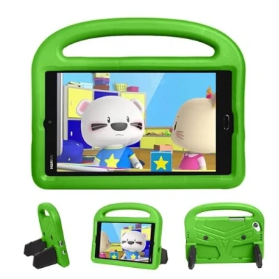 Abbildung von Kinderhülle für Huawei MediaPad M3 T3 T8 8,0 Zoll, Tablet Hülle kinderfreundlich, leicht, Griff mit Ständer, weicher EVA Schaum, stoßfeste Schutzhülle, Grün