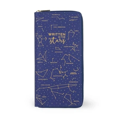 Abbildung von Legami Blaue Reise Dokumententasche, Organizer, Ausweishalter, RFID Blocking, 4 große Taschen, 7 kleine Reißverschluss, 11 x 24 3 cm, Motiv Stars, blau, L, Casual