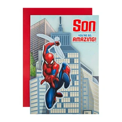 Abbildung von Hallmark 3D Geburtstagskarte für Sohn Marvel Amazing Spiderman Design