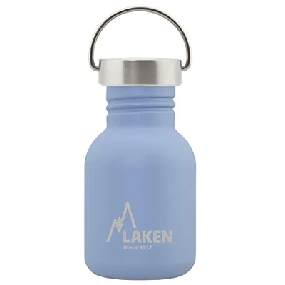 Abbildung von Laken Basic Edelstahlflasche, Trinkflasche Weite Öffnung mit Edelstah Schraubverschluss, BPA frei 0,35L, Blau