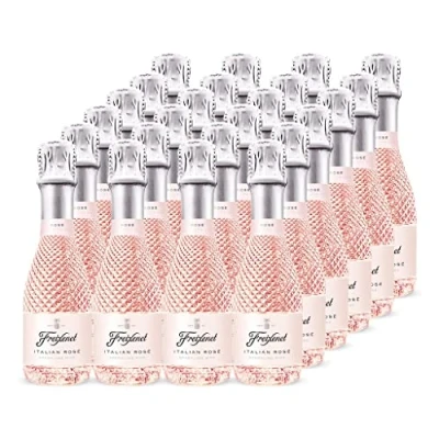 Abbildung von Freixenet Italian Rosé Extra Trocken (24 x 0,2 l) italienischer Spumante in einer eleganten Designerflasche im Kleinformat ideal für unterwegs, mit dem Geschmack süßer roter Früchte