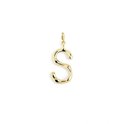 Abbildung von SINGULARU Charm Letter XL Gold Anhänger Initial aus Messing mit 18kt Vergoldung Buchstabe A Z Kombinierbar Halskette Damenschmuck S