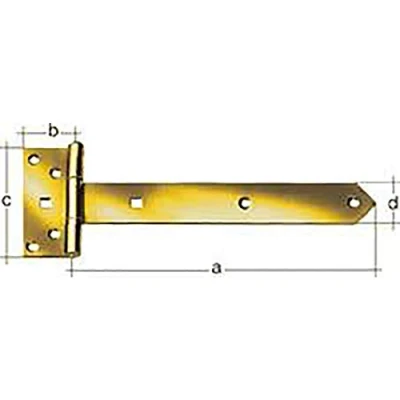 Abbildung von Alberts 327125 Kreuzgehänge mit vernietetem Stift Edelstahl Band 192 x 34 mm Scharnier 92 44