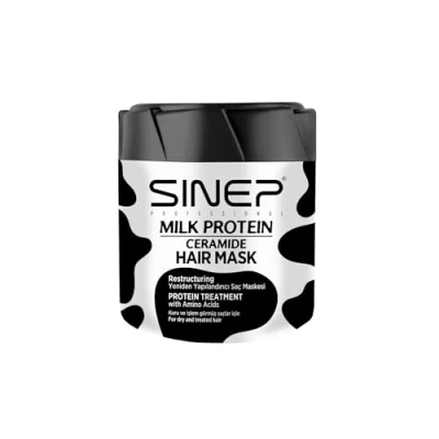 Abbildung von SINEP Milchprotein und Ceramid Haarmaske, 400 ml, für trockenes strapaziertes Haar