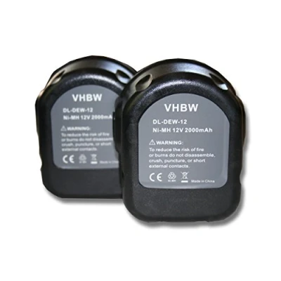 Abbildung von vhbw 2X Akku Ersatz für Rems 571510, 571510 R12, 571513 Elektrowerkzeug (2000mAh NiMH 12 V)
