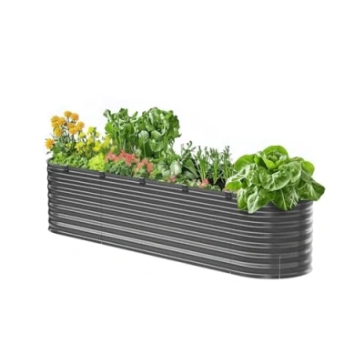 Abbildung von VEVOR Hochbeet Pflanzbeet Metall Gemüsebeet Pflanzkasten 240x60x56cm Dunkelgrau