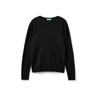 Abbildung von United Colors of Benetton Merino CREW NECK Strickpullover Strickpullover, Damen, Größe: 40, Black