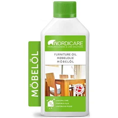Abbildung von Nordicare Möbelöl [500ml] Holzöl zur Pflege farblos für Eiche, Buche, Nussbaum, Lärche. Holzlasur auf Basis von Leinöl. Leinölfirnis