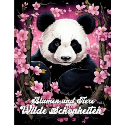 Abbildung von Malbuch Blumen und Tiere Wilde Schönheiten vol.1: Ausmalbuch für Erwachsene, Jugendliche Senioren 50 Graustufen Bildern mit realistischen Tieren im Blumenparadies. (Graustufen Emotionen)