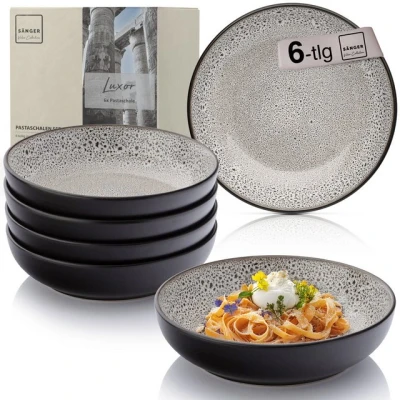 Abbildung von SÄNGER Teller Set Luxor, (6 St), Pastaschalen Set, Steingut, Handmade, Braun Beige, VALUE COLLECTION