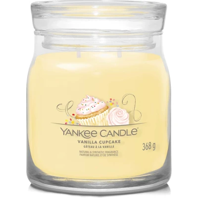 Abbildung von Yankee Candle Signature Medium JAR Vanilla Cupcake Duftkerze, Größe: 368 g, Yellow