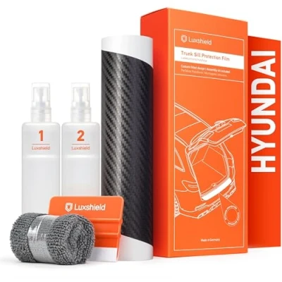 Abbildung von Luxshield Ladekantenschutz Folie für Hyundai Tucson 4 (IV) NX4 I 2020 2024 Stoßstangenschutz, Kratzschutz, Lackschutzfolie Carbon Schwarz