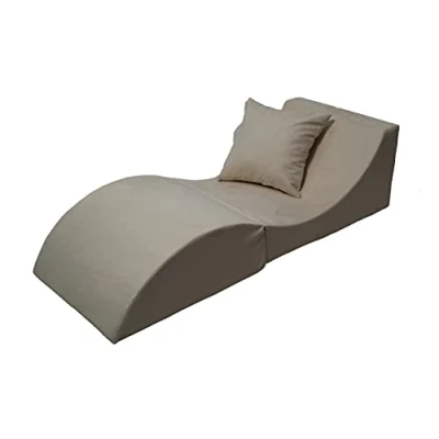 Abbildung von Velinda Klappsofa bequem, entspannend, 3 in 1, Hocker, Tisch cremefarben