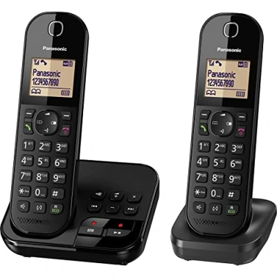Abbildung von Panasonic KX TGC422GB Schnurloses DECT Telefon (2 Mobilteile und Ladeschale, mit Anrufbeantworter, Telefonbuch)