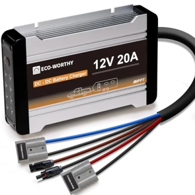 Abbildung von ECO WORTHY Ladebooster 12V 20A DC Batterieladegerät für Batterie,Ladebooster Wohnmobilen, Wohnwagen