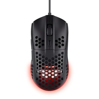 Abbildung von Trust Gaming GXT 928 Helox Maus, Ultraleichte Kabelgebundene USB Maus 65g, Einstellbare DPI (200 6400), Optischer Sensor, 6 Programmierbare Tasten, RGB Beleuchtung für PC MMO Weiß