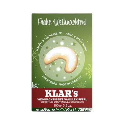 Abbildung von Klar Seifen Weihnachtsseife Vanillekipferl 100g, Cosmos zertifiziert (palmölfrei), geeignet für normale Haut, Seife 11168