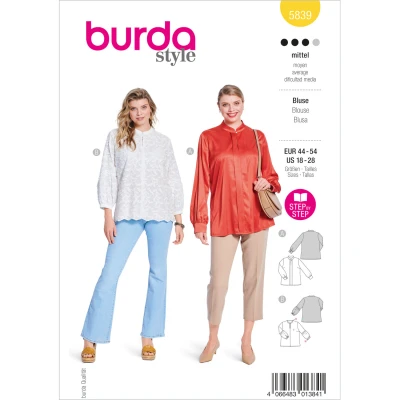 Abbildung von Plus Size Bluse Burda 5839 44 54